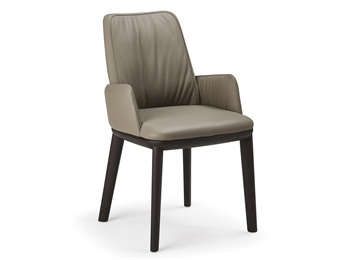 英倫風(fēng)西餐廳時(shí)尚實(shí)木皮革椅子