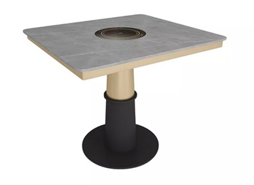 火鍋店現(xiàn)代輕奢不銹鋼大理石火鍋餐桌