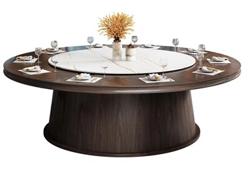 酒店會所新中式高檔16人位電動飯桌