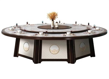 酒店會所新中式高檔電動餐桌大圓桌