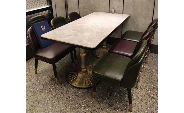 時尚餐廳現(xiàn)代風格大理石餐桌_時尚地方菜家具定做