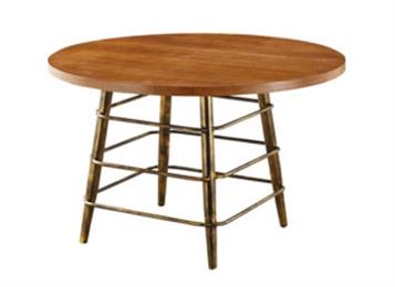 酒樓菜館包廂鐵藝桌腳實(shí)木餐桌