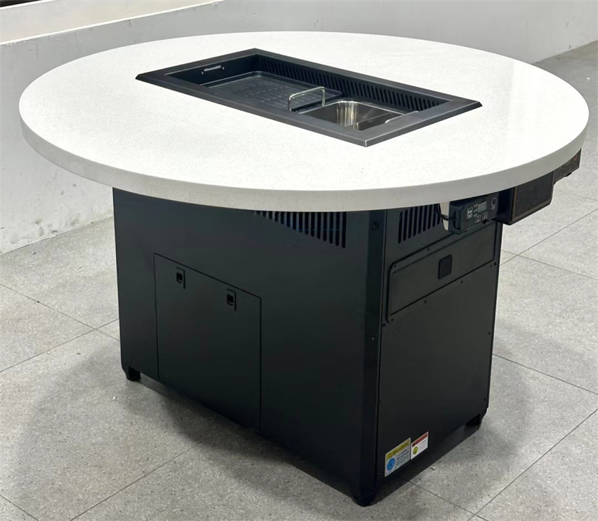 自助火鍋烤肉店大理石無煙火鍋烤肉一體桌