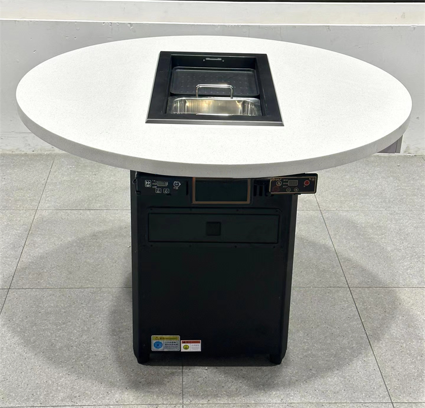 自助火鍋烤肉店大理石無煙火鍋烤肉一體桌