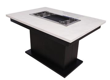 現(xiàn)代時(shí)尚烤涮一體大理石火鍋餐桌