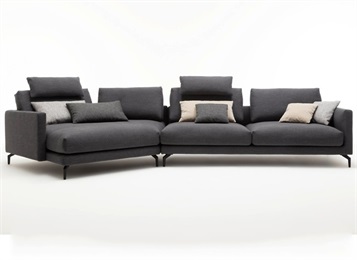 養(yǎng)生會(huì)所意式極簡(jiǎn)轉(zhuǎn)角異形布藝沙發(fā)