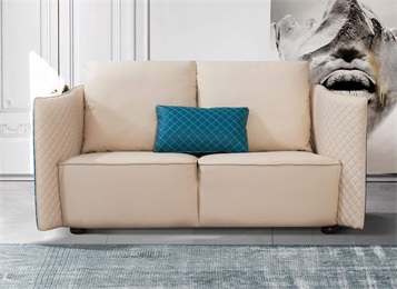 休閑會所大廳皮革軟包雙人位沙發(fā)