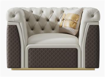 酒店會所客廳現(xiàn)代簡約單人皮藝沙發(fā)