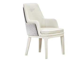 會(huì)所意式輕奢帶扶手實(shí)木皮革靠背椅