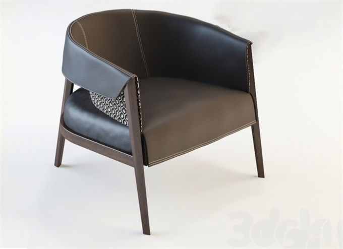 會所大廳高檔實(shí)木皮革休閑椅子