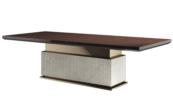 現(xiàn)代豪宅會(huì)所輕奢實(shí)木桌子家具