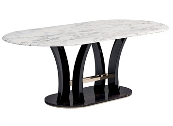 會(huì)所現(xiàn)代輕奢巖板橢圓形餐桌