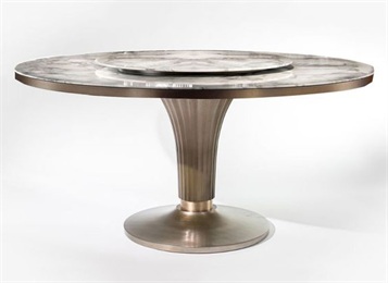 后現(xiàn)代輕奢風(fēng)格大理石帶轉(zhuǎn)盤會所桌子