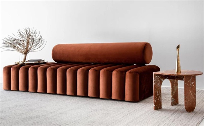 北歐風(fēng)極簡絨毛酒吧沙發(fā)