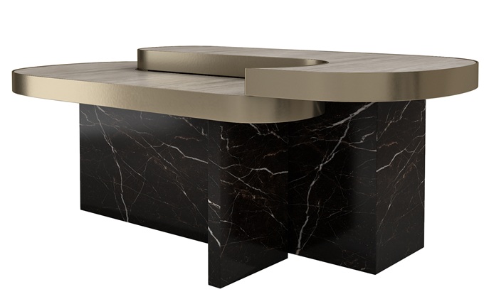 現代酒吧不銹鋼大理石輕奢酒吧桌