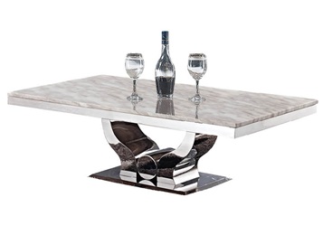 量販?zhǔn)絢tv現(xiàn)代大理石不銹鋼長方形茶幾