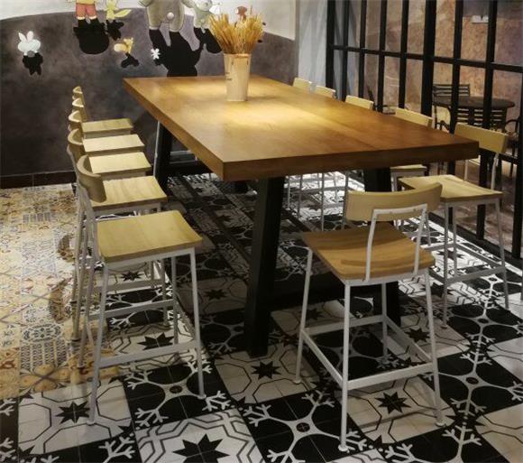 中式休閑實(shí)木酒吧吧臺(tái)吧椅