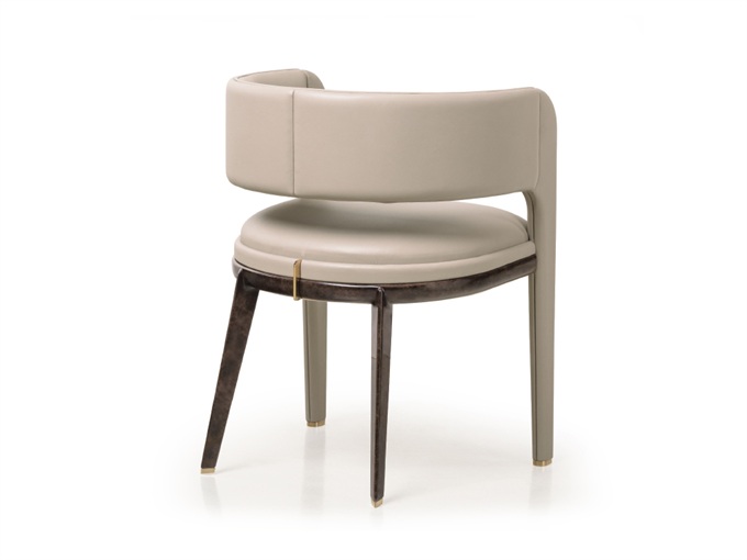 咖啡屋北歐風實木皮藝軟包休閑椅