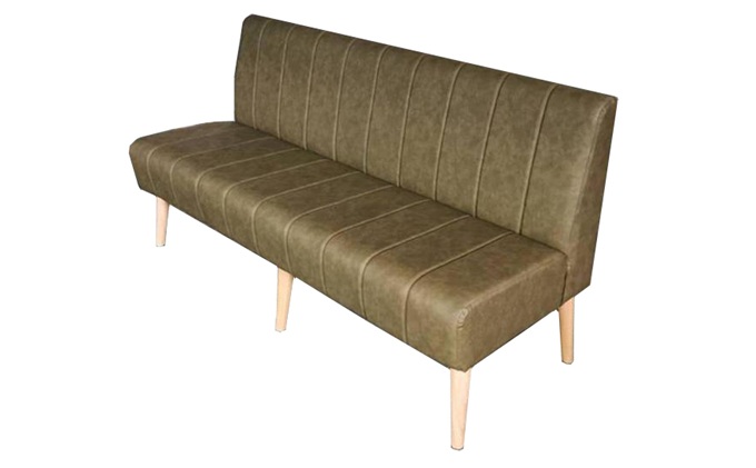 咖啡館休閑實(shí)木真皮沙發(fā)卡座