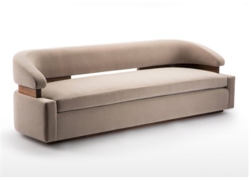 咖啡館意式時尚絨皮軟包鏤空靠背沙發(fā)