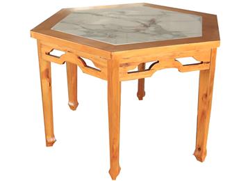 實(shí)木圍邊大理石桌面菱形八仙桌_仿古明清餐桌