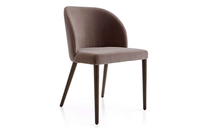 現代簡約創意食堂靠背椅_皮革實木食堂餐椅