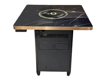 烤肉店時尚不銹鋼封邊大理石無煙烤肉桌