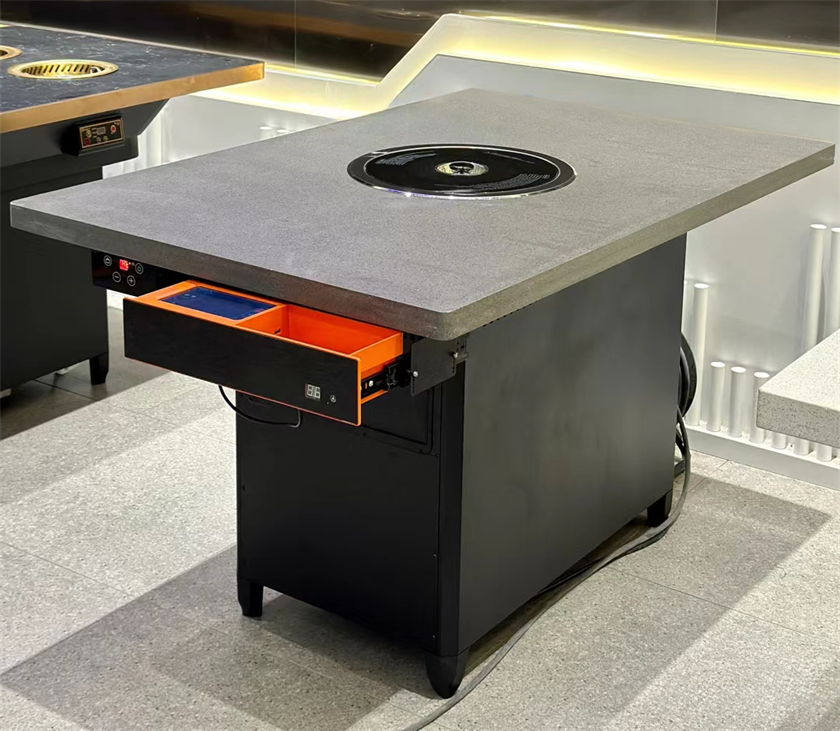 自助烤肉店大理石無煙自凈化烤肉桌