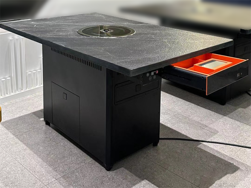 自助燒肉店火燒石臺面無煙電烤烤肉桌