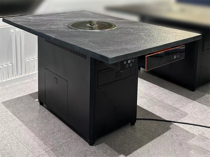 自助燒肉店火燒石臺面無煙電烤烤肉桌