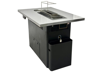 自助烤串店不銹鋼自動翻轉無煙火鍋烤串一體桌