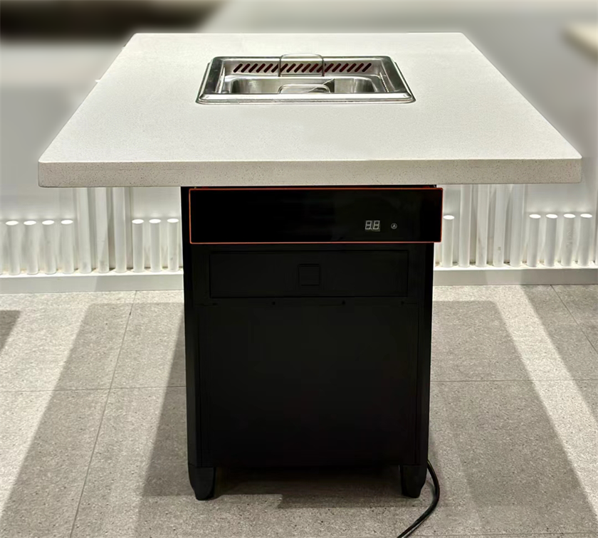 火鍋店時尚大理石智能無煙凈化火鍋桌