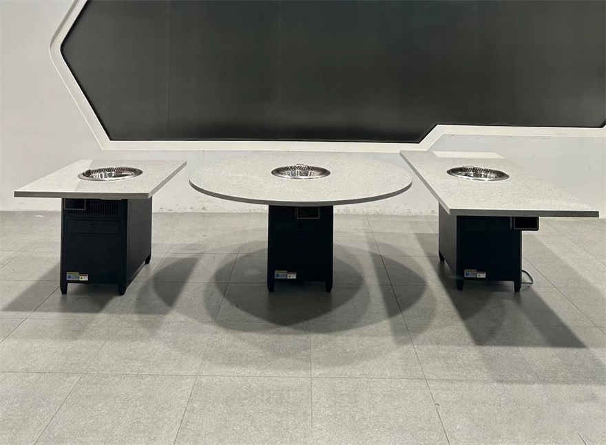 自助火鍋店專用自凈化大理石無煙火鍋桌