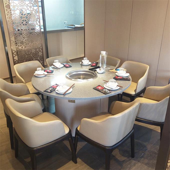 自助火鍋店時尚大理石節(jié)能無煙火鍋桌