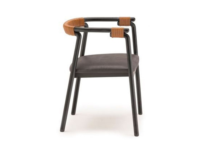 餐廳極簡風實木休閑布藝椅子