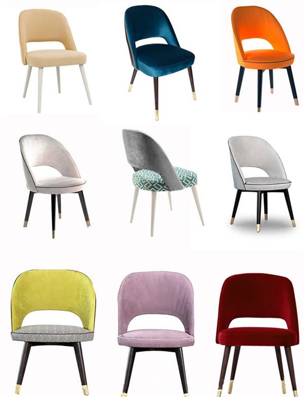 北歐輕奢簡約現代布藝餐椅時尚后現代單人西餐椅