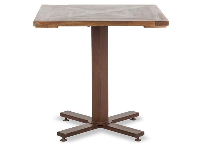 西餐廳十字腳底座實(shí)木簡(jiǎn)約方形餐桌