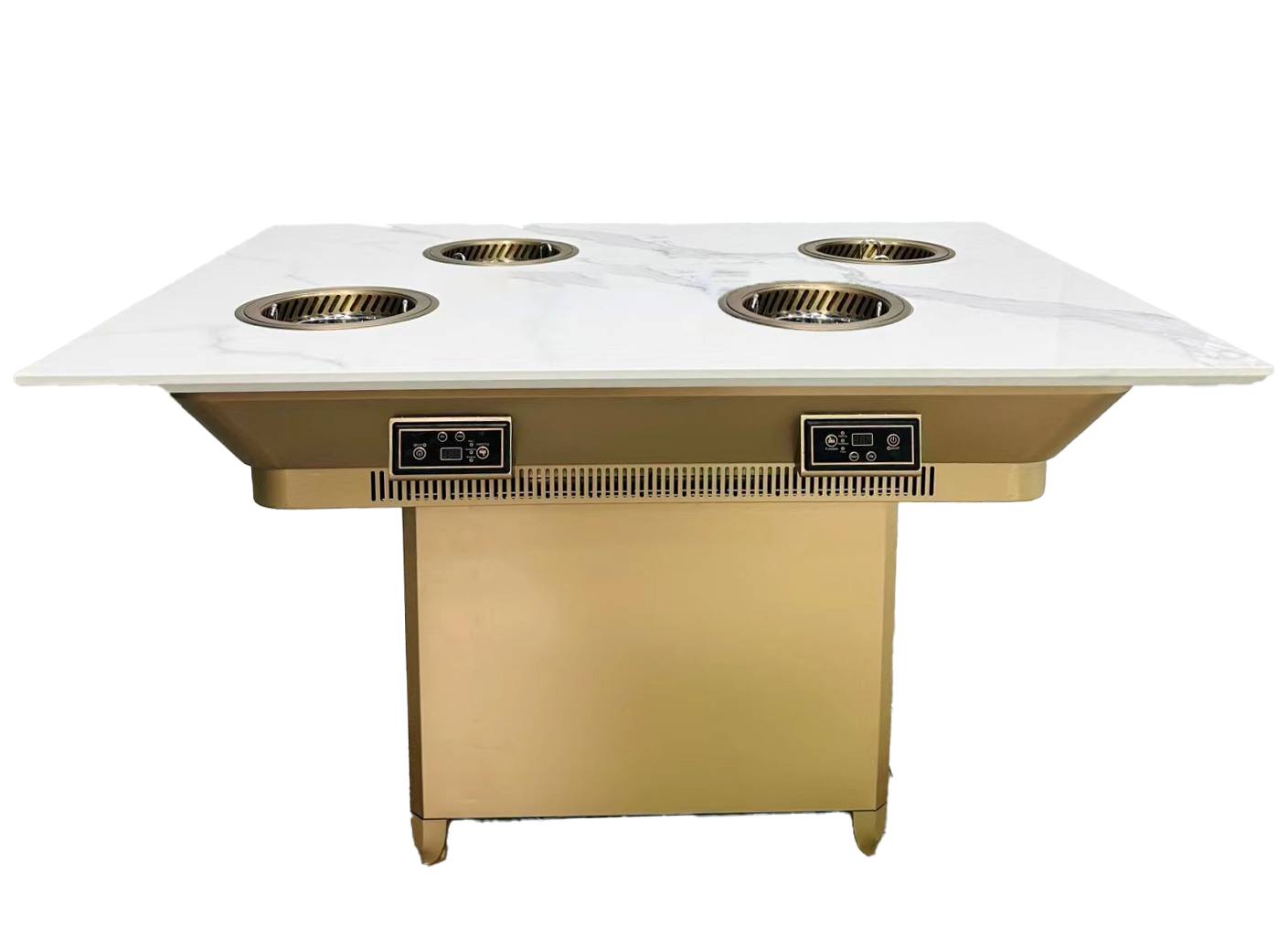 4人位大理石一人一個小火鍋無煙凈化火鍋桌