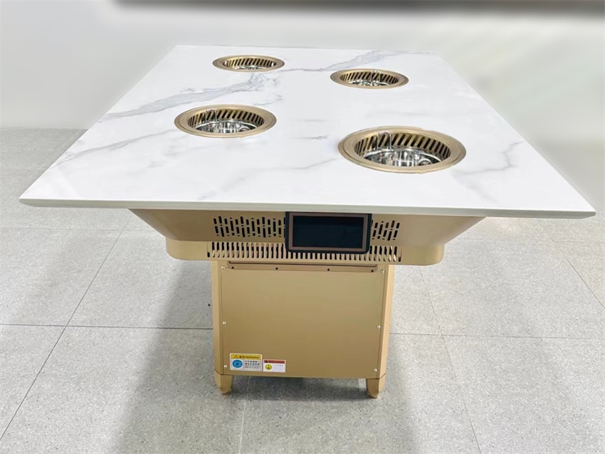 鋼化玻璃火鍋圓桌1.2米轉盤電磁爐一人一鍋火鍋桌子