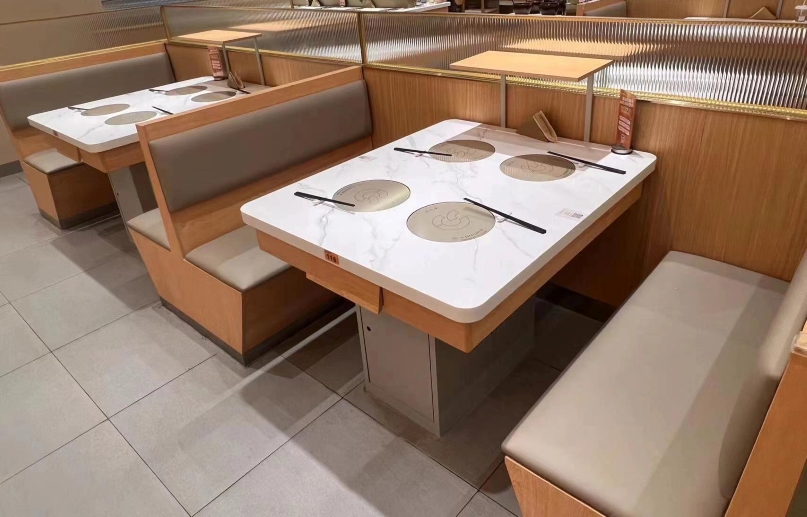 自助火鍋店一人一鍋大理石小火鍋桌