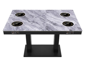 大理石一人一鍋餐桌_電磁爐小火鍋4人桌