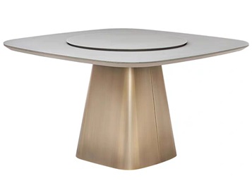 高級(jí)中餐廳不銹鋼輕奢帶轉(zhuǎn)盤圓桌子