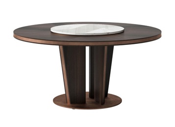 主題餐廳簡(jiǎn)約實(shí)木帶轉(zhuǎn)盤(pán)桌子