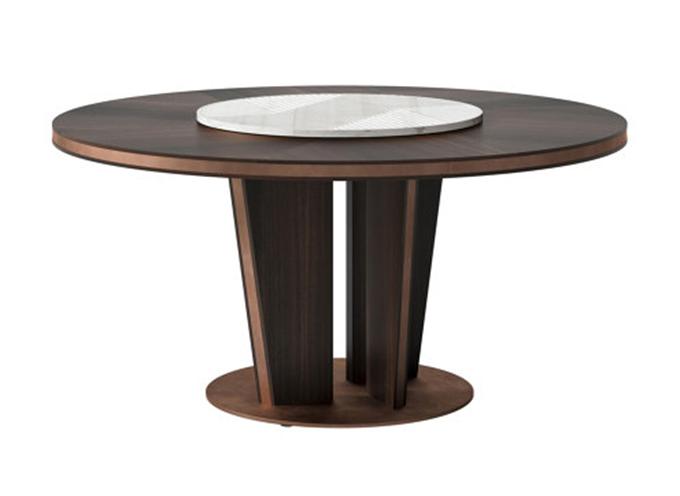 主題餐廳簡(jiǎn)約實(shí)木帶轉(zhuǎn)盤(pán)桌子