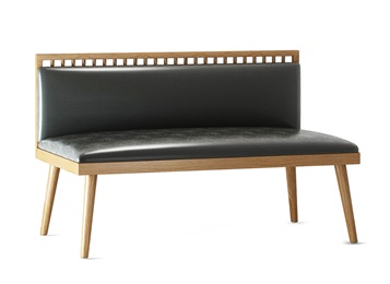 特色菜餐廳簡約實(shí)木皮革卡座沙發(fā)