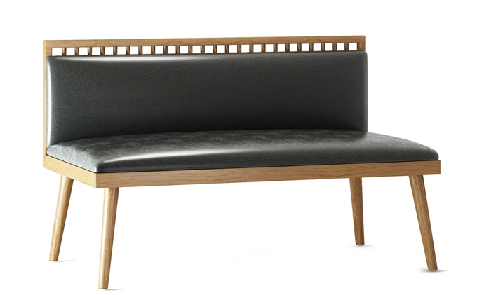 特色菜餐廳簡約實(shí)木皮革卡座沙發(fā)