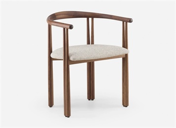 主題餐廳布藝簡(jiǎn)約實(shí)木扶手椅