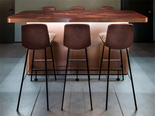 中式休閑復(fù)古吧臺高吧椅酒吧家具