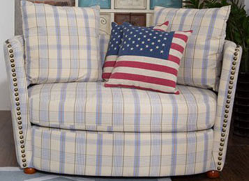 美式鄉村布藝沙發 北歐田園地中海老虎椅 沙發圍