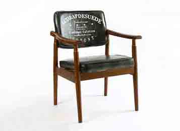 復古軟包咖啡廳簡約布藝休閑扶手椅